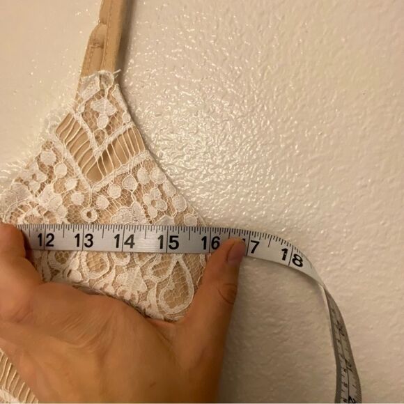 Lulus Like a Fairytale White beige Lace Maxi Dress formal wedding prom -Small - Picture 9 of 9